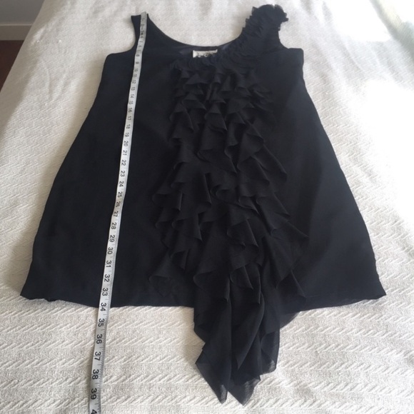 Joseph Ribkoff vintage ruffle little black dress size 8 - Picture 6 of 7